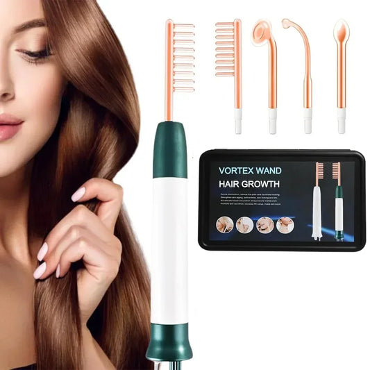 Nourishes Hair Roots Vortex Comb Bundle 4 Settings High Frequency Vortex Hair Growth Wand Easy to Use Facial Machine Hair Care